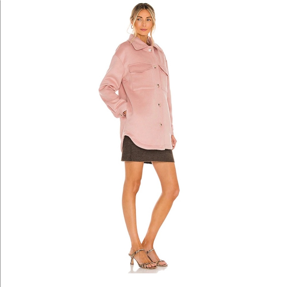 Drew jacket shacket in pink - line & dot